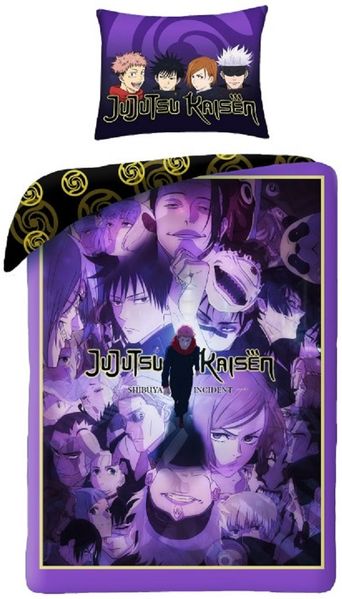Jujutsu Kaisen Bettwäsche Set aus Mikrofaser Bettdeckenbezug 140 × 200 cm mit 70 × 90 cm Kissenbezug