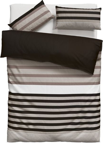 H.I.S Bettwäsche Majoran, Polycotton recycelt, 2 teilig, gestreifte Bettwäsche in verschiedenen Qualitäten