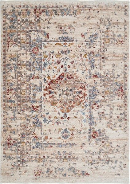 LUXOR living Teppich Rocco, rechteckig, Höhe: 11 mm, Vintage-Look, florales Design, mit Fransen, Wohnzimmer, Schlafzimmer