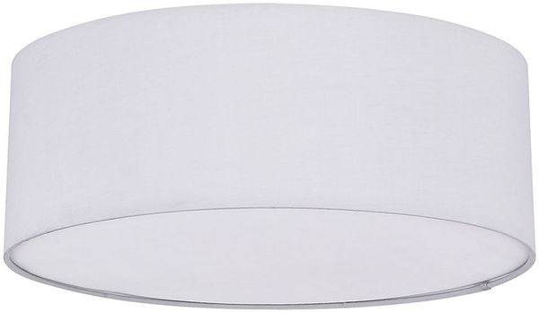 Deckenleuchte, Textil, grau, weiß, rund, 40 cm