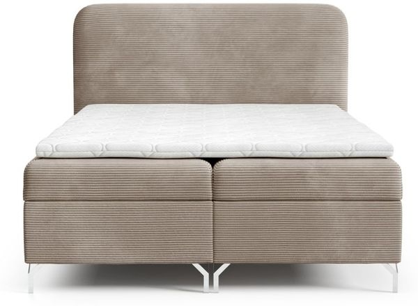 Boxspringbett Schlafzimmerbett EMILIO 160x220cm in Stoff Poso Beige Bild 3