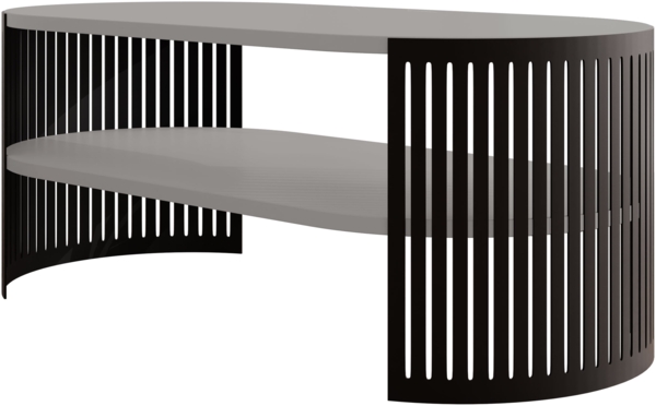 Couchtisch Fahugin Oval I (Farbe: Schwarz / Hellgrau)