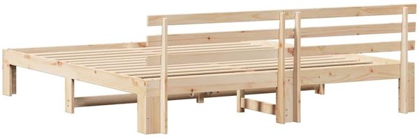 vidaXL Bettrahmen mit Kopfteil Natur 180 x 200 cm Massives Kiefernholz 872599 Bild 7