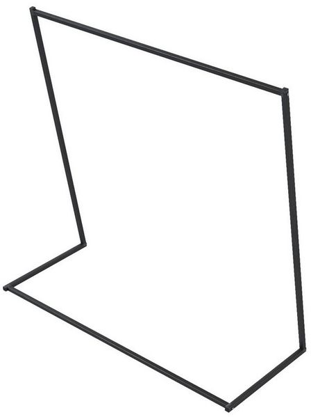 QLS Kleiderständer aus Stahl 124 x 126 cm, Stabil Freistehend Schwarz