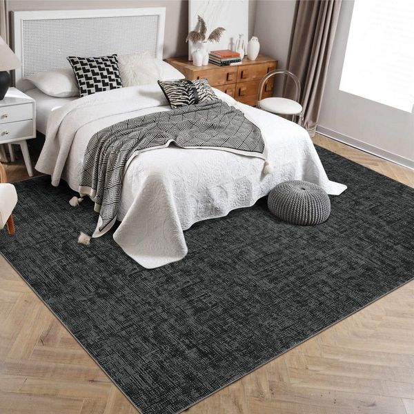 GarveeMore Teppich, rechteckig, Höhe: 7 mm, Teppich Wohnzimmer Moderner Einfarbig Kurzflor Waschbarer