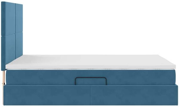 vidaXL Aufbewahrungsbett mit Matratze Dunkelblau 140 x 200 cm Samt 3371977 Bild 10