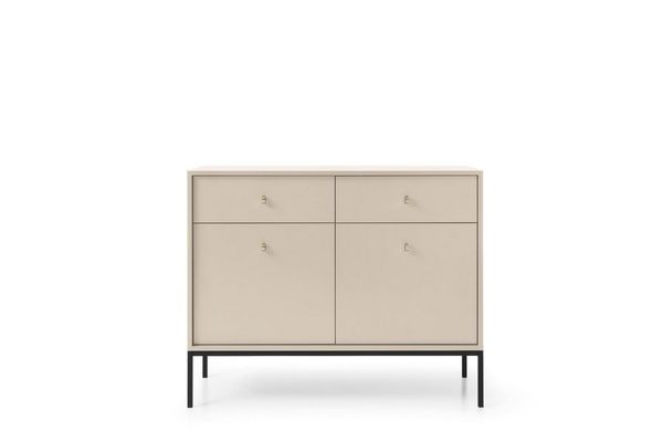 MOEBLO Kommode Melody II (Wohnzimmer, Esszimmer, Flur & Diele, Moderne Sideboard Schrank Highboard Goldene Türgriffe), (BxHxT): 104 x 39 x 83 cm