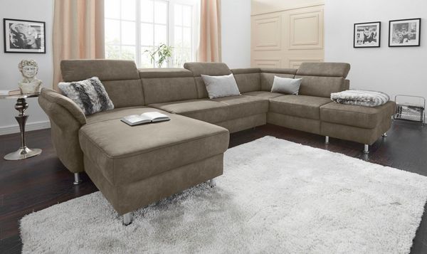 sit&more Wohnlandschaft Avignon U-Form, wahlweise mit Bettfunktion und Stauraum, inklusive Kopfteilverstellung