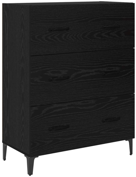 vidaXL Sideboard Schwarz Eichen-Optik 69,5 x 34 x 90 cm Holzwerkstoff 880645