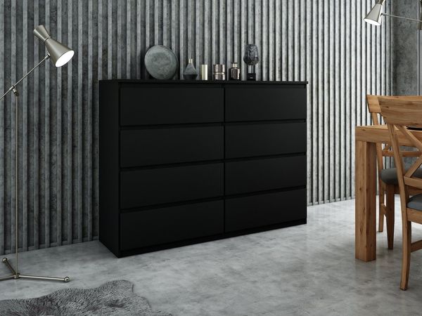 Raumhirsch Furniture Kommode, Sideboard, Kommode für das Schlafzimmer - Wohnzimmer (Maße: 100 × 39 × 101,5 cm, 8 Schubladen, Rollenschienen), viele Farbvarianten - Hochwertig & stabil