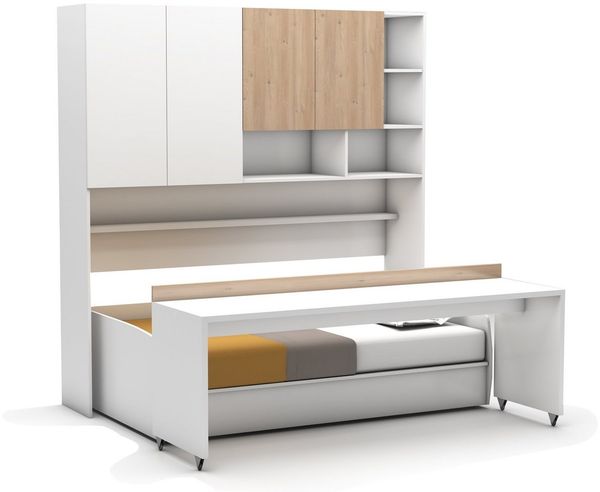 Multimo Jugendzimmer-Set Multimo Compact Bettbrücke mit Ausziehbett