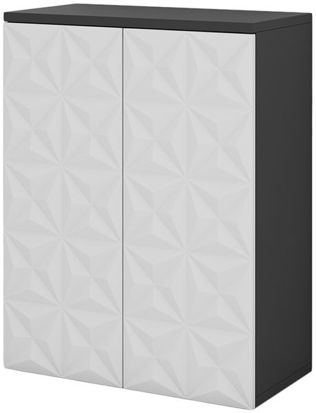 Midischrank Edge Schwarz 60 x 79.5 cm mit 2 Türen und 3 Fächer Vicco