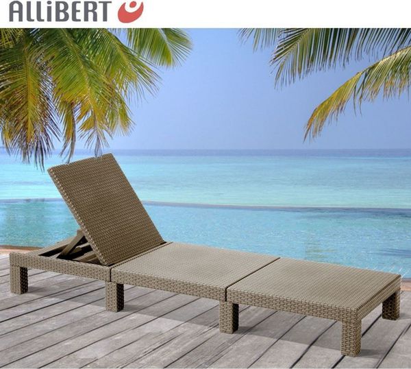 Allibert Mississippi Sunlounger Cappuccino Sonnenliege Gartenliege Polyrattan