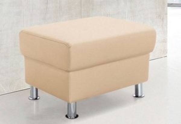 TRENDMANUFAKTUR Hocker Rondo, Polsterhocker zur Serie, Breite 67 cm, Füße chromfarben, Fußhocker wahlweise mit Federkern, in verschiedenen Bezügen bestellbar Bild 6