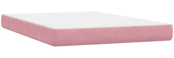 vidaXL Boxspringbett mit Matratze Rosa 160x220 cm Samt 3316076 Bild 7