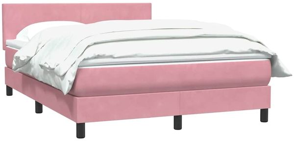 vidaXL Boxspringbett mit Matratze Rosa 160x220 cm Samt 3316076 Bild 3