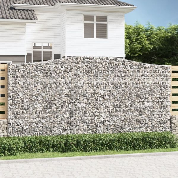 vidaXL Gabionen mit Hochbogen 4 Stk. 400x50x200/220cm Verzinktes Eisen 3146023