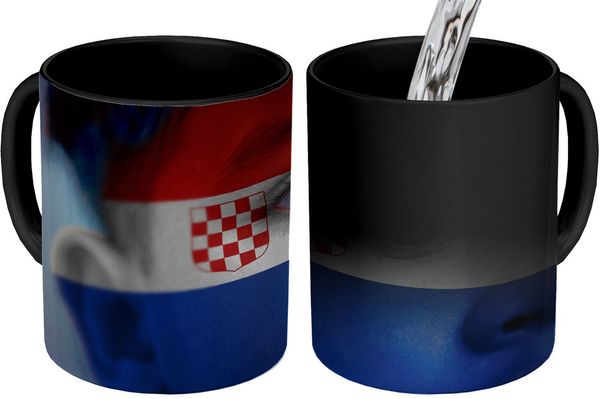 MuchoWow Tasse Flagge von Kroatien, 1-tlg, Keramik, Farbwechsel, Kaffee Tassen, Teetasse, Zaubertasse, Geschenk