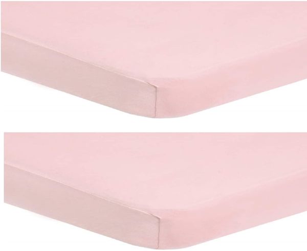 Dudu N Girlie Spannbettlaken für Kinderbett, 100% Baumwolle, 60x120 cm, 2-teilig, Rosa