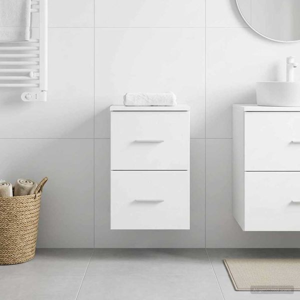 vidaXL Badezimmerschrank Inzwischen Weiß 30 x 35 x 50 cm Holzwerkstoff 890358