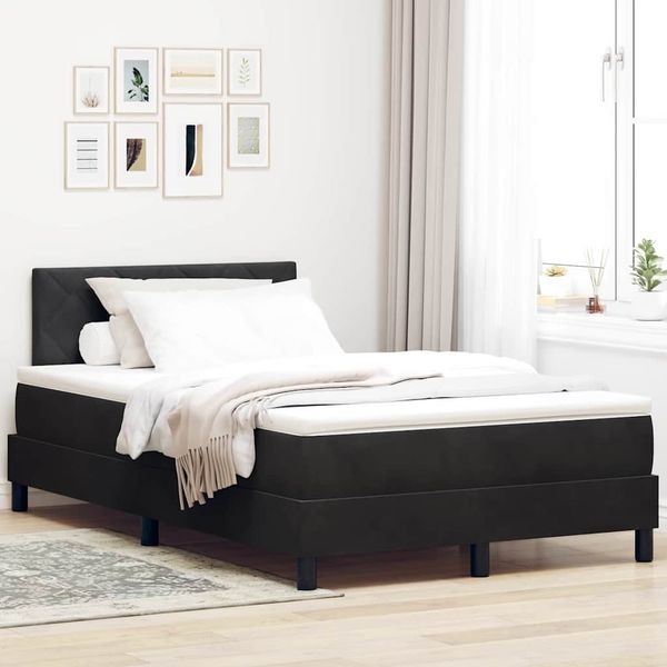 vidaXL Boxspringbett mit Kopfteil Schwarz 120 x 190 cm Samt 3339226