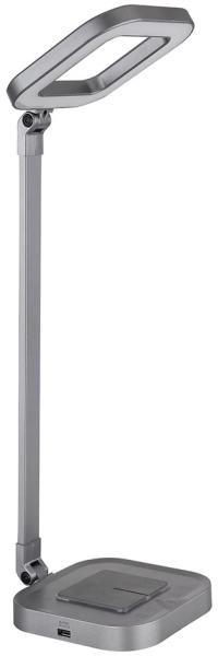 LED Tischleuchte, Touchdimmer, RGB, ALU, grau, weiß, H 43 cm