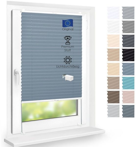 DomDeco Plissee Premium Plissee ohne Bohren, Sichtschutz, lichtdurchlässig, blickdicht, Klemmfix, Klemmfix, UV-beständig, modernes Design, stufenlos