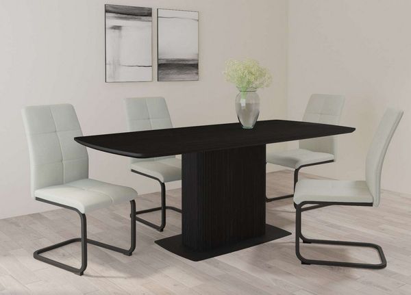 OTTO home Esstisch Daleton, Tischplatte und Standfuß mit Holzstruktur, pflegeleicht, Höhe 76 cm