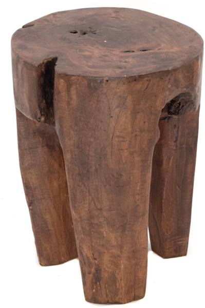 Hocker LOG 41 x 29 x 29 cm, Massivholz dunkelbraun