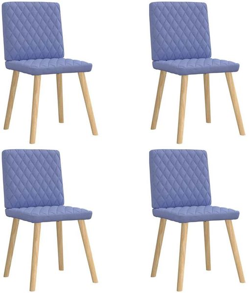 vidaXL Esszimmerstühle 4 Stk. Jeansblau Stoff 3315231
