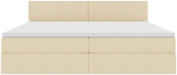 vidaXL Bett mit Stauraum und LED mit Matratze Creme 200 x 200 cm Stoff 3371107 Bild 8