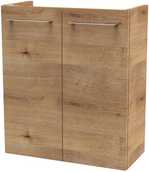 FACKELMANN SBC MILANO Waschbeckenunterschrank Gäste WC 55 cm breit, Braun hell, 2 Türen