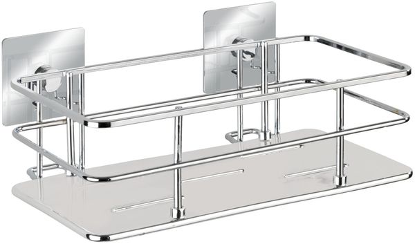 WENKO QUADRO Duschablage, Edelstahl rostfrei, Befestigen ohne bohren, Turbo-Loc®