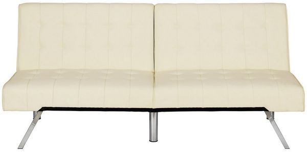loft24 Schlafsofa Emily, Sofa Couch mit Schlaffunktion Chrombeine 178 cm Breite