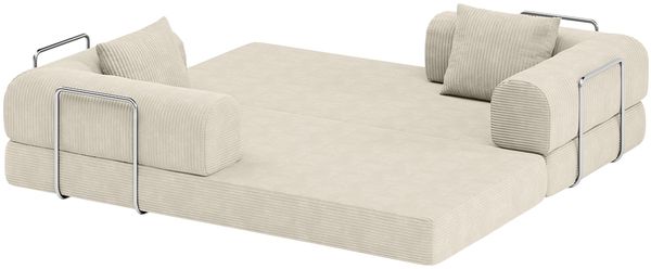 skølm 'Lofn' Modulares Sofa 2 Sitzer, 200x100 cm, Vollschaumcouch mit Metallgestell, Cord beige, Schlafsofa vakuumverpackt, kein Aufbau erforderlich Bild 14