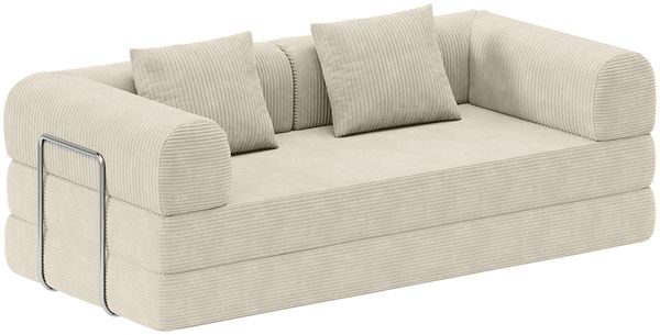 skølm 'Lofn' Modulares Sofa 2 Sitzer, 200x100 cm, Vollschaumcouch mit Metallgestell, Cord beige, Schlafsofa vakuumverpackt, kein Aufbau erforderlich Bild 11