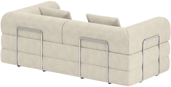 skølm 'Lofn' Modulares Sofa 2 Sitzer, 200x100 cm, Vollschaumcouch mit Metallgestell, Cord beige, Schlafsofa vakuumverpackt, kein Aufbau erforderlich Bild 12