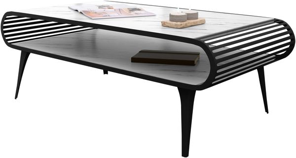 Couchtische Andias (Farbe: Schwarz / Bianco Marmor)