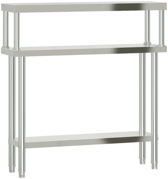 vidaXL Küchen-Arbeitstisch mit Aufsatzboard 110x30x120 cm Edelstahl 3208894