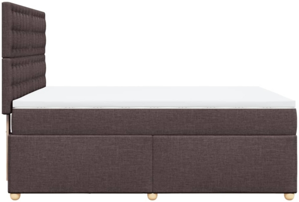 vidaXL Boxspringbett mit Matratze Dunkelbraun 140x200 cm Stoff 3293620 Bild 6