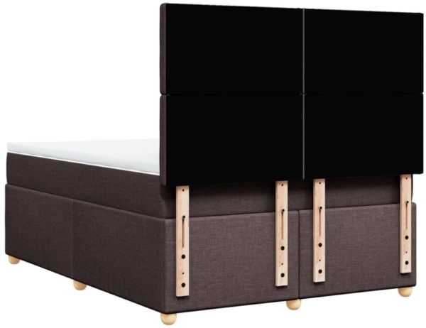 vidaXL Boxspringbett mit Matratze Dunkelbraun 140x200 cm Stoff 3293620 Bild 7