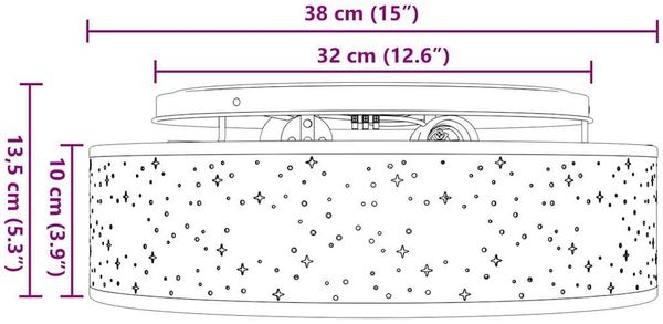 vidaXL Deckenlampe mit Strahlern Schwarz 38 x 38 x 13,5 cm Stoff 42001214 Bild 12