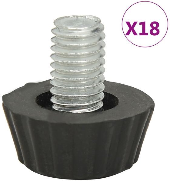 vidaXL Verstellbare Möbelfüße M8 18 Stk. Schwarz 315594