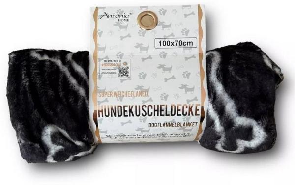 Hundedecke | Hundekuscheldecke | weiche Flanell Liegedecke | 100x70cm [schwarz]