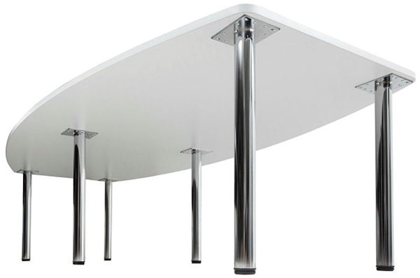 Konferenztisch KT28C 280x130cm Weiß 6-Fuß Gestellfarbe: Chrom Bild 8
