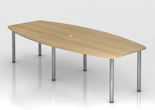 Konferenztisch KT28C 280x130cm Weiß 6-Fuß Gestellfarbe: Chrom Bild 6