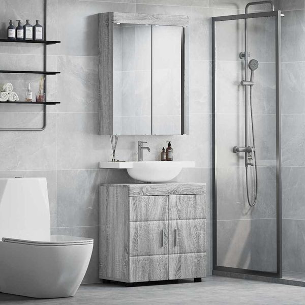 vidaXL Badezimmermöbel-Set TULUM 2 pcs Graues Sonoma 60 x 34 x 63 cm 3398020