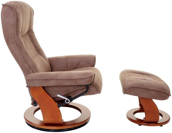 MCA Relaxsessel Hamilton, Fernsehsessel Hocker, Stoff/Textil 130kg belastbar ~ antikbraun, honigfarben Bild 3