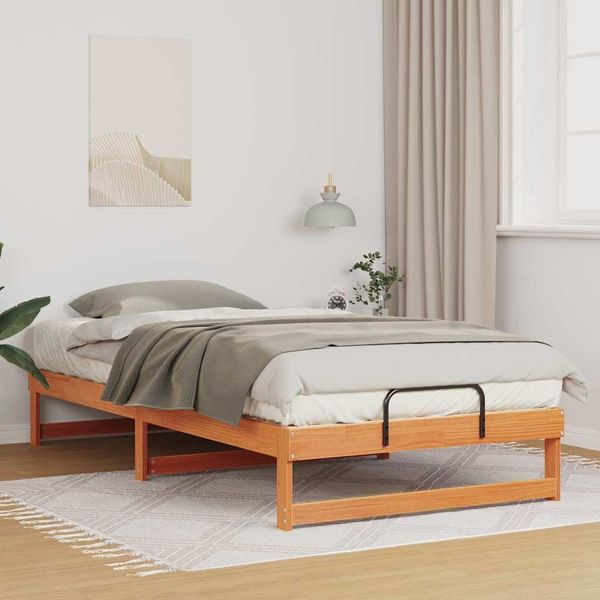 vidaXL Bettrahmen Braun 100 x 210 cm Massives Kiefernholz 873165
