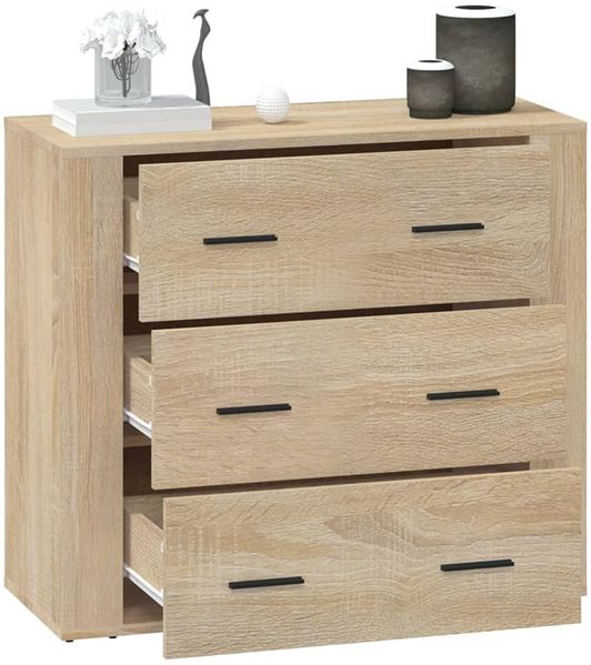 vidaXL Sideboard Sonoma-Eiche 80 x 33 x 70 cm Holzwerkstoff [816579] Bild 8